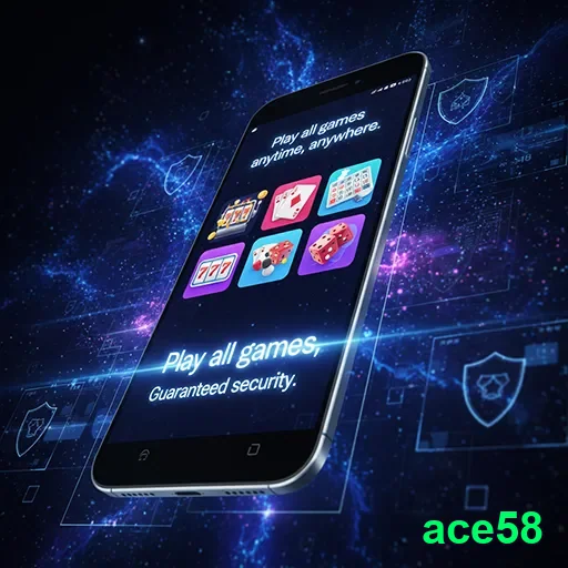 Mobile device displaying ace58 casino gaming offers