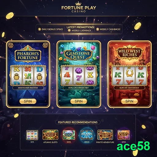 Mobile device displaying VIP casino games on ace58
